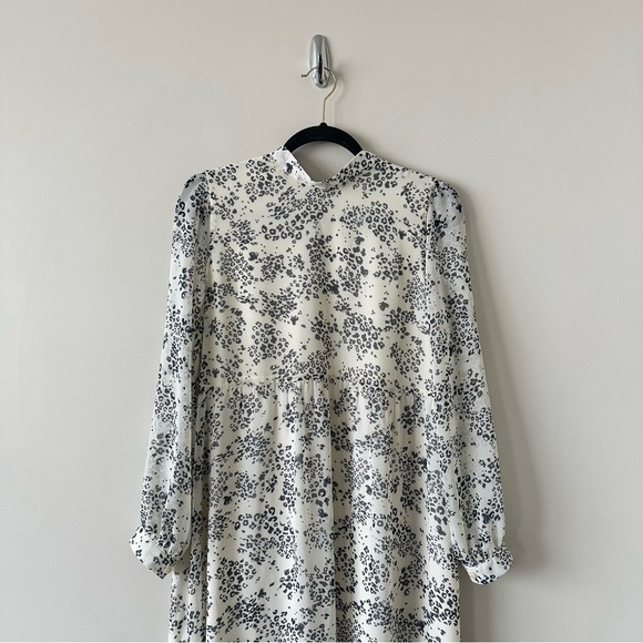 Park & Fifth-Printed Mock Neck Sheer Sleeve Spring/ Summer Dress (Size:Small) - Picture 5 of 15